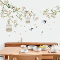 thumbnail image 1 of Calcomanías de flores de cerezo para pared, pegatinas de pared de árbol y pájaros, pegatinas de pared florales grandes y murales, calcomanías de pared de flores, 1 of 5