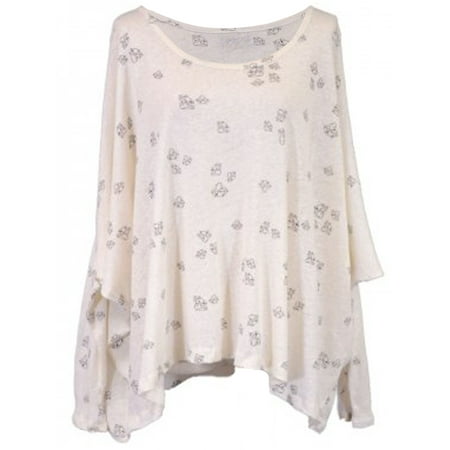 Audrey Tank - Audrey 3+1 Casual Diamond Print Raglan Sleeves Loose Fit Pullover Fashion Top