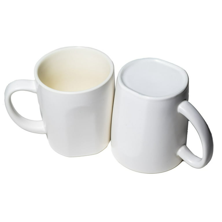  Teocera Porcelain Coffee Mugs Set of 4-12 Ounce Cups with  Handle for Hot or Cold Drinks like Cocoa, Milk, Tea or Water - Smooth  Ceramic with Modern Design, White : Home