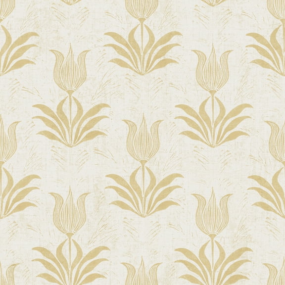 Jen Hewett Parrot Tulip Mustard Peel & Stick Wallpaper