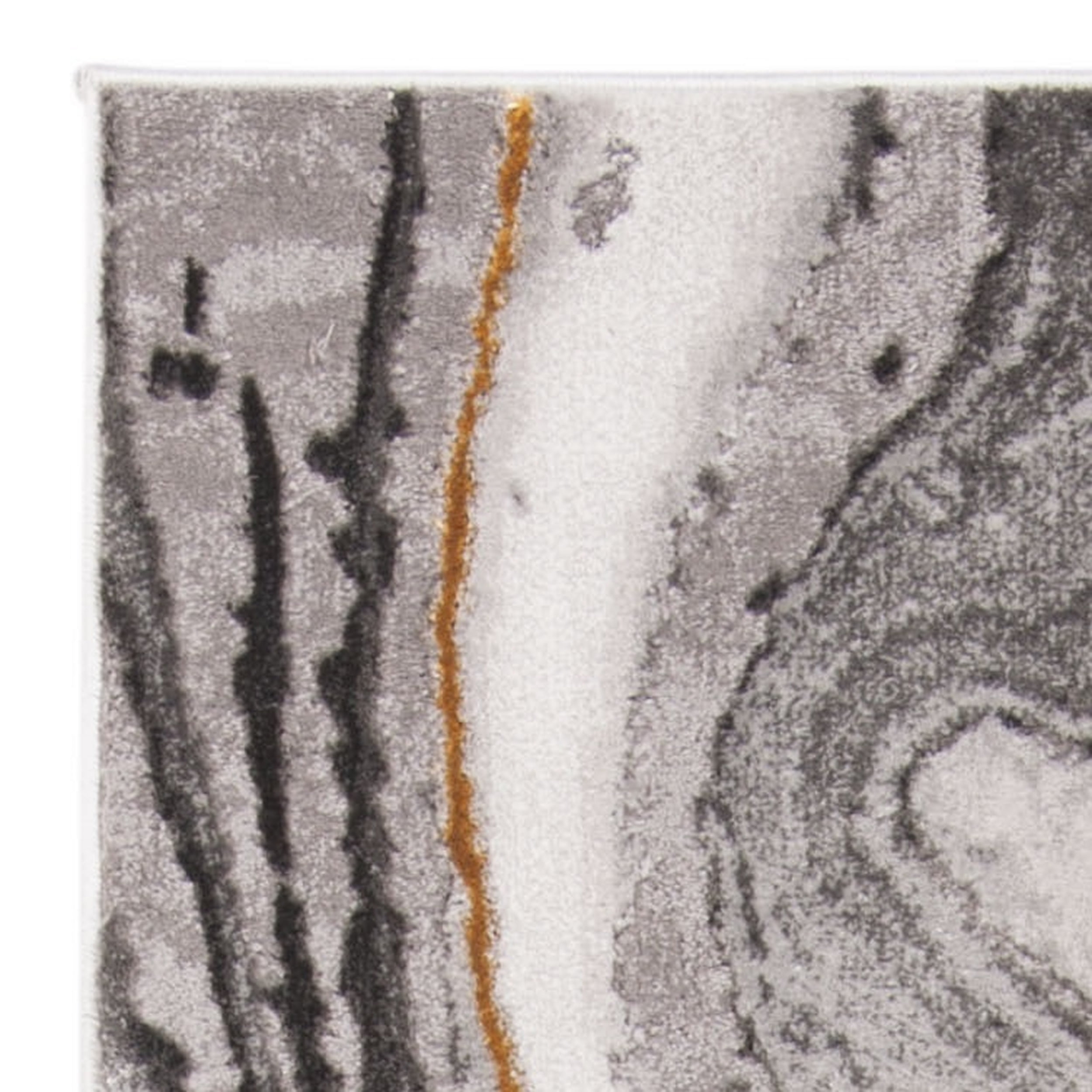 SAFAVIEH Craft Angjelko Abstract Runner Rug, Grey/Gold, 2'3" x 10'