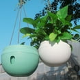 thumbnail image 2 of unbranded  Flowerpot Hanging Basket Planter Orchid Pots with Holes Green, 2 of 8