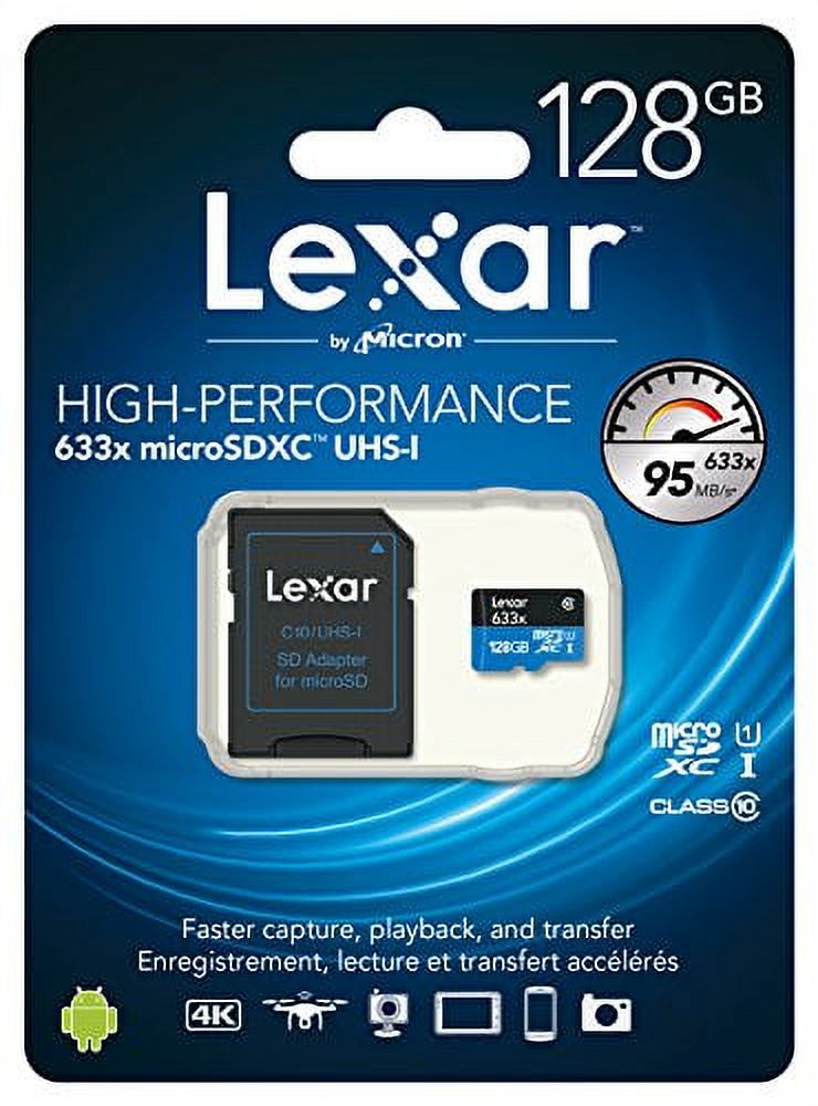 Lexar 128GB High-Performance UHS-I microSDXC Memory Card with SD Adapter - image 4 of 7
