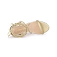 thumbnail image 4 of BLISSFUL STEP Women's Shoes Block Heel Open Toe Lace Up Crisscross Strap Party Sandals Gold 10, 4 of 7