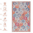 thumbnail image 3 of Oufan Floral Medallion Area Rug, Washable Boho Print Indoor Accent Carpet, Vintage Area Rugs, Low Pile Carpet, Non Slip Floral Area Rug, 3' x 5', 3 of 6