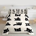 thumbnail image 2 of Homewish Kids Children Kawaii Cats Bedding Comforter Set 2pcs,Black Wheat Twin Comforter Sets Microfiber,Cartoon Animal Pet Breathable Bedding Set,Microfiber Bedroom Decor,Reversible, 2 of 8