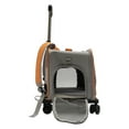 thumbnail image 5 of Folding Cat Carrier,Cat Backpack Breathable Rolling Travel Backpack with Pockets for Dogs and Cats Gray Orange, 5 of 7