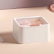 thumbnail image 3 of Dispensador de almohadillas de algodón, a prueba de polvo, ligero, exquisito, caja de soporte para hisopos de algodón, lápiz labial, color blanco, 3 of 5