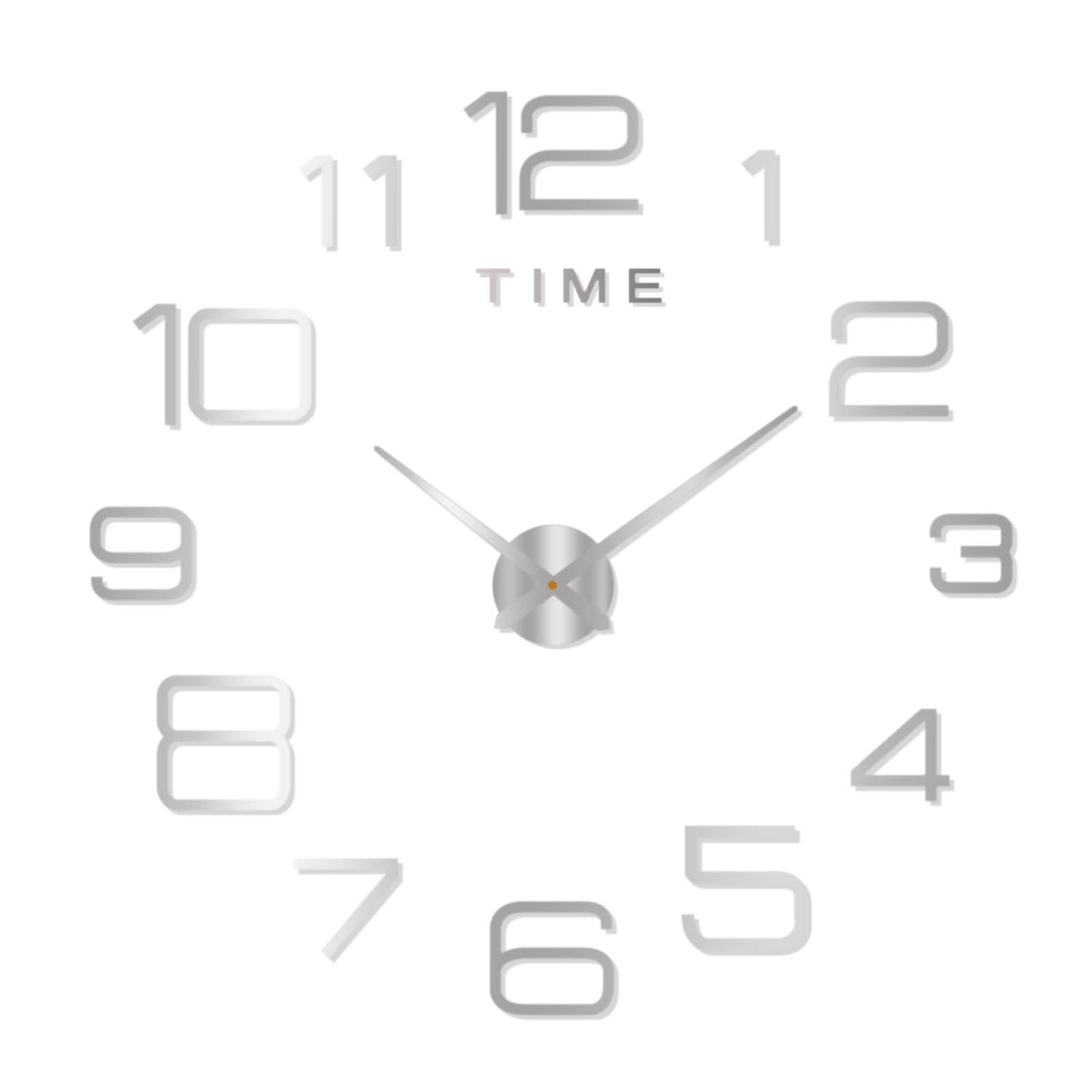 JeashCHAT Frameless DIY Wall Clock Clearance, Modern 3D Mute Mirror