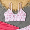 thumbnail image 6 of Staki Girls Bathing Suits Girl's 3 Piece Bikini Swimwear Cute Swimsuits Bathing Suit High Waisted with Cover Up Beach Skirt 7Y 8Y 9Y(Hot Pink,11-12 Years), 6 of 6