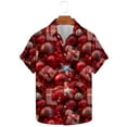 thumbnail image 5 of Merry Christmas Shirt for Men, Xmas Party Shirts Button Down Hawaiian Shirt Short Sleeve Shirts Snowflakes Printed Tshirt Funny Santa Claus Blouse Festival Tops Christmas Holiday Costume, 5 of 5