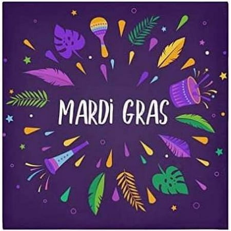 

Hyjoy Mardi Gras Cloth Napkins 1 Pack Oversized Washable Reusable Polyester Dinner Table Napkins for Family Restaurant Party Decor 20 x 20 Inch