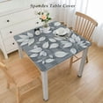 thumbnail image 2 of nygtbtfer Grey White Tablecloth, Fitted Table Cover with Elastic for Tables, Spring Summer Art Table Cloth Outdoor Dinning Party Tablecloths White, 2 of 7
