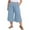 Light Blue, variant on Women's Summer Comfy Cotton Linen Cropped Trousers Plus Size Wide Leg Lounge Pants with Pockets Army Green L