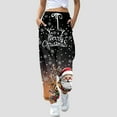 thumbnail image 2 of Women's Christmas Santa Pants Holiday Casual Trousers Festive Comfortable Wear Soft Stretchy Elastic Waist Stylish Seasonal Outfit, 2 of 2