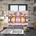 thumbnail image 4 of Yayeee Kitchen Curtains Tier Pair Light Filtering 27"x24" Rod Pocket Short Cafe Window Panel, Watercolor Jam, 4 of 7
