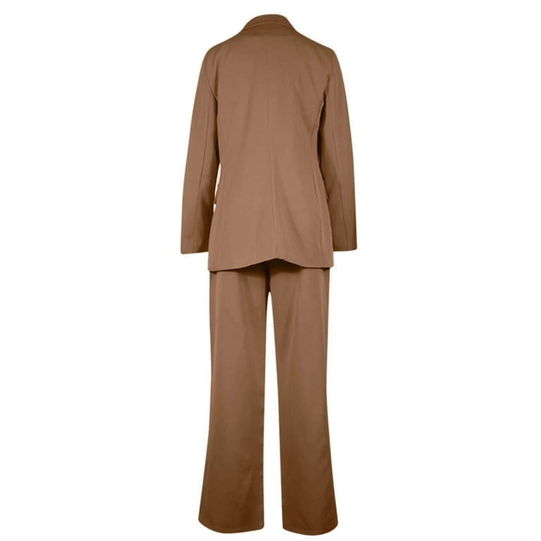Ladies Sz 10 Tops Sz 6 Pants Dressy Pant Suit 3 PC SET Brown Pink