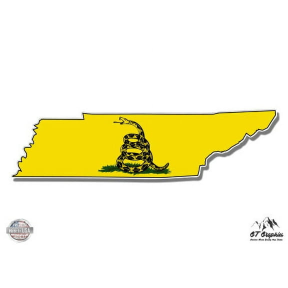 Tennessee Gadsden Flag Don't Tread on Me - 3" Vinyl Sticker - For Car Laptop I-Pad Phone Helmet Hard Hat - Waterproof Decal