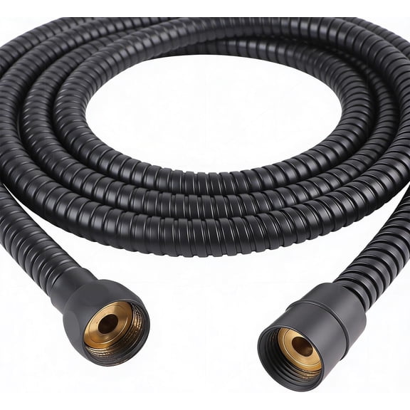 Shower Hose 59 inch Stainless Steel Shower Head Hose with 1/2 Inch Threaded Connector, Matte Black Plated Finish