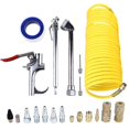 thumbnail image 1 of 20pcs Air Compressor Accessory Kit Tool 25 Ft Recoil Hose Blow Nozzles Set (yellow), 1 of 2