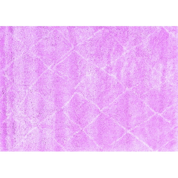 Ahgly Company Indoor Rectangle Trellis Purple Modern Area Rugs, 7' x 9'