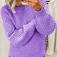 thumbnail image 2 of Xuplwnp Sweaters for Women's Autumn And Winter New Casual Thickened And Warm Solid Color External Knitted Pullover Sweater, 2 of 5