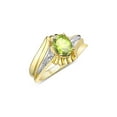 thumbnail image 3 of RYLOS Rings for Women 14K Gold Plated Silver Swirl Z Ring 7X5MM Oval Gemstone &  Diamond Rings August Peridot Jewelry Size 7, 3 of 7