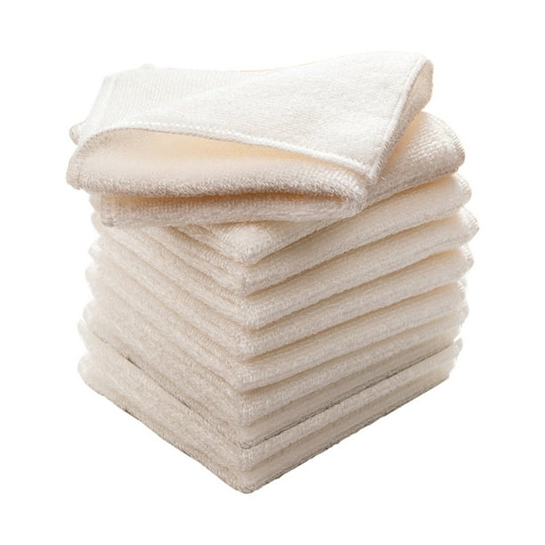 Yhmxh Utensilios de cocina 10 paños de fibra de bambú para lavar platos, multifuncionales, de doble capa, para limpieza del hogar, absorbentes de agua, gruesos, para cocina. Muebles para cocina
