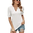 thumbnail image 1 of KYAIGUO Pull Décontracté d'Été pour Femmes en Coton à Manches Courtes Col Rond T-Shirts S-2TG, 1 of 6