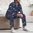 thumbnail image 7 of Sikiie Dinosaur Flowers Mens Pajama Set, Soft Warm Long Sleeve Sleepwear, Cozy Button-Down Pjs for Men-Medium, 7 of 7