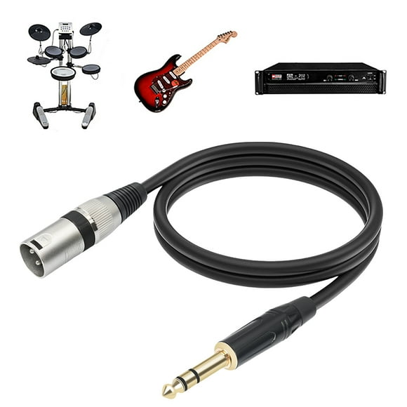 Cable Parche Cuarto Pulgada A XLR 6.35 Mm Enchufe 3 Pin Masto Interconexión Balanceado 1/2/3/5/10M Male Hombre para Una Batidora Micrófono