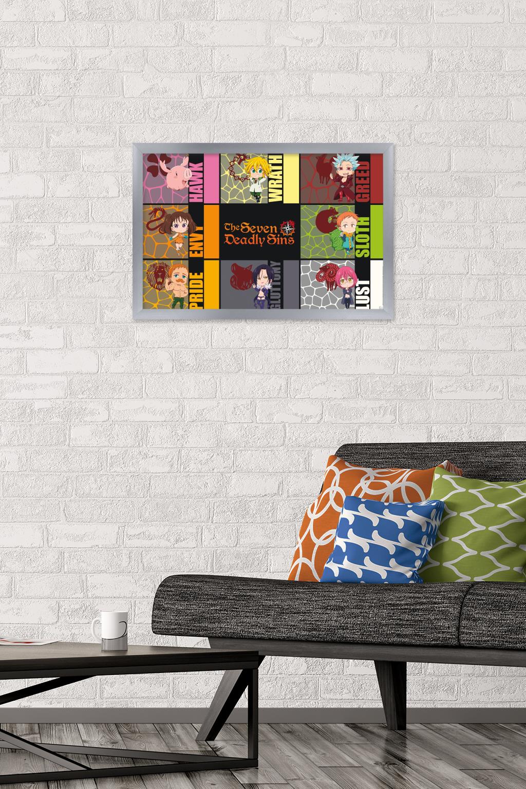 The Seven Deadly Sins: Season 3 - Chibi Sins Wall Poster, 14.725" x 22.375" Framed