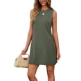 thumbnail image 3 of Vestido Sampeel sin mangas tipo tank, cuello redondo, verde, talla M, 3 of 6