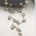 thumbnail image 2 of Collar de clavícula de perlas artificiales para mujer, cadena de hueso, joyería para el cuello, oro, 2 of 5