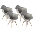 thumbnail image 1 of Bold Tones Mid-Century Modern Plastic DAW Shell Dining Arm Chair, Gray (Set of 4), 1 of 5