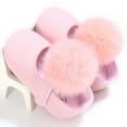 thumbnail image 3 of Infant Baby Girl Cute Pom Pom Anti-Slip Crib Shoes Pre-Walker Shoes 0-18M, 5 Colors (Pink, 1/0-6 Months), 3 of 3