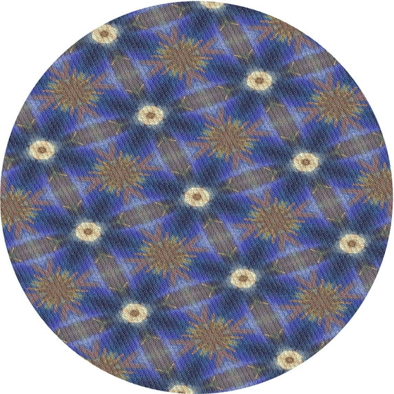 Ahgly Company Indoor Round Patterned Lavender Purple Novelty Area Rugs, 5' Round