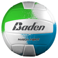 thumbnail image 1 of Baden Match Point Volleyball (Official Size), Neon Blue/Green/White, 1 of 12