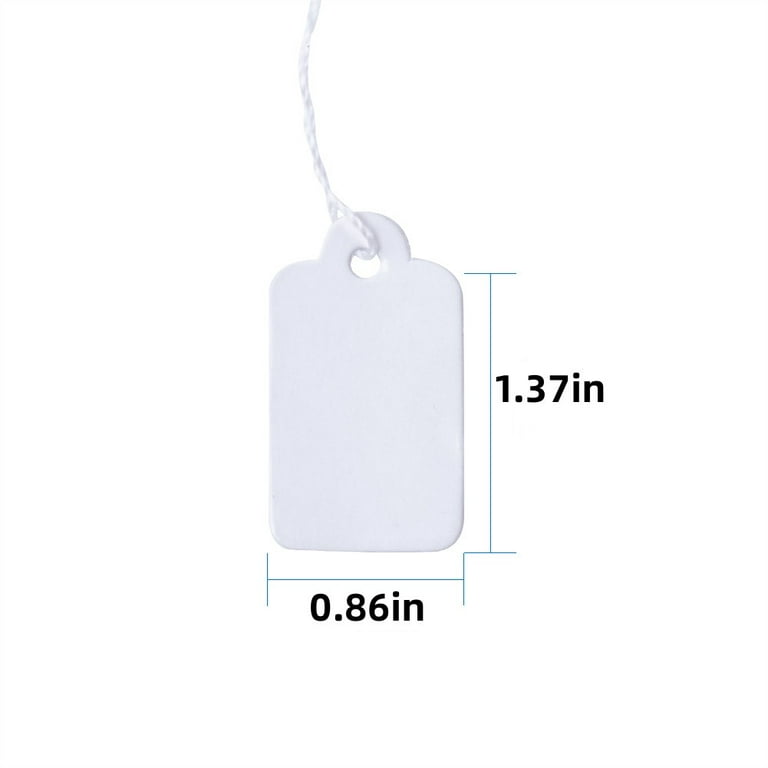 Price Tags with String Attached Labeling, 500 Pieces White Marking Tag  Small Paper Price Labels Clothing Hanging Stickers Blank Strung Label Hang  Tags