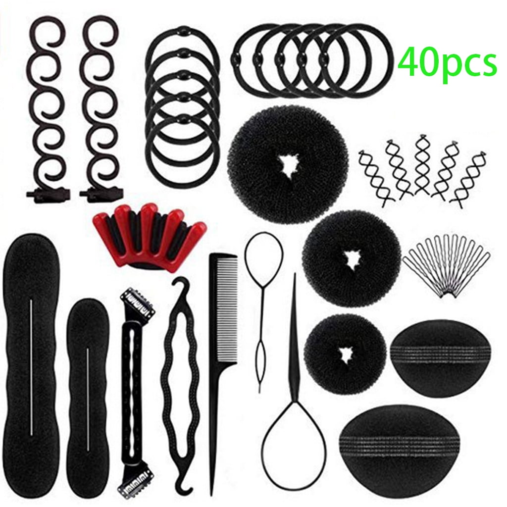 JULYING 40Pcs/Set Women DIY Hair Styling Accessories Kit Magic Donut Bun Maker Hairpins JULYING 40Pcs/Set Women DIY Hair Styling Accessories Kit Magic Donut Bun Maker Hairpins