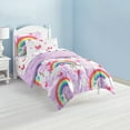 thumbnail image 4 of Dream Factory Unicorn Rainbow Twin 5 Piece Comforter Set, Polyester, Microfiber, Purple, Child, Female, 4 of 10