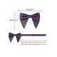 thumbnail image 3 of INSPIRAR CHIC Corbatas de moño preatadas de rayas gruesas para hombres, corbatas de satén ajustables para bodas formales en rojo y azul, 3 of 4