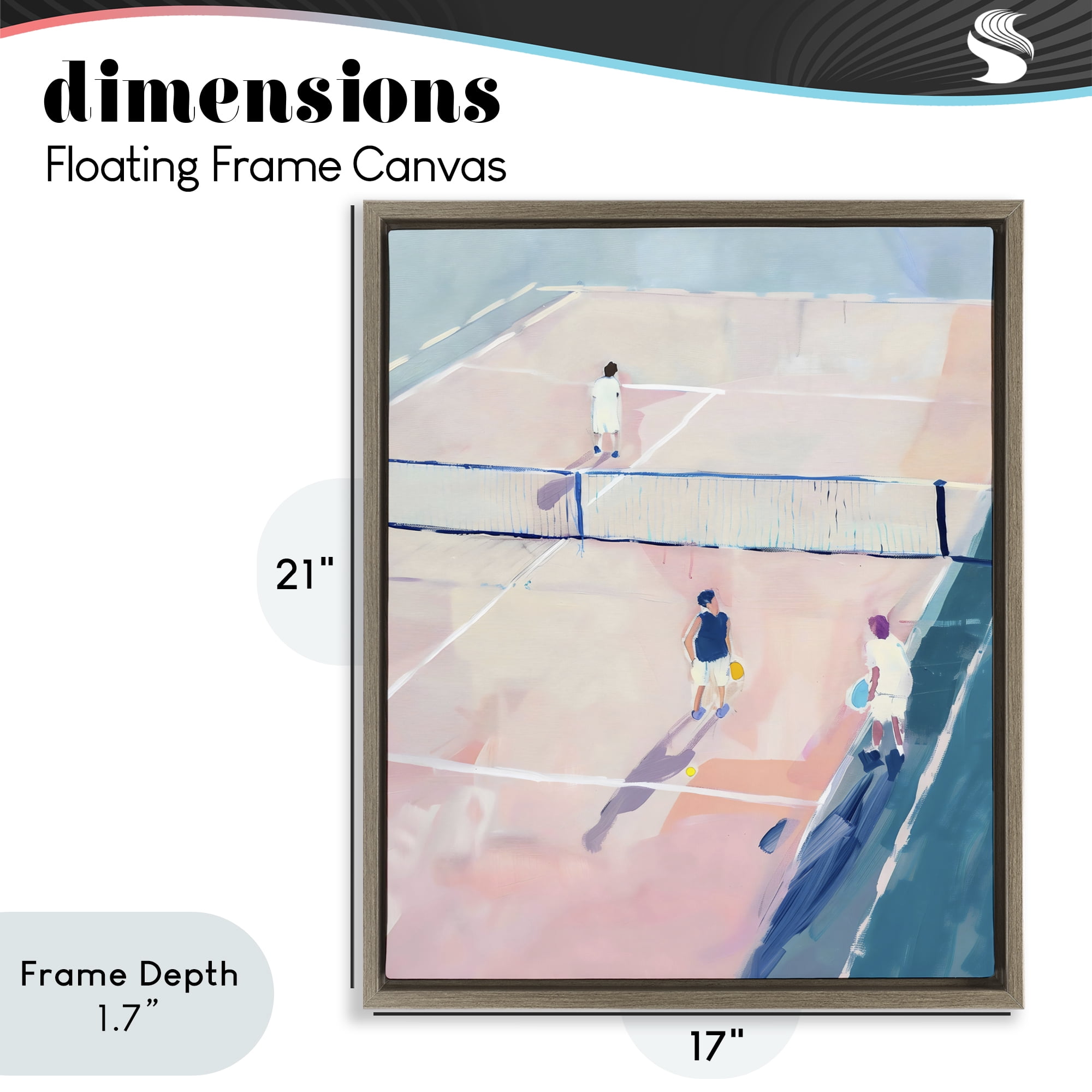 Stupell Industries Summer Game of Tennis Brown Framed Floater Canvas Wall Art, design by The Prints Vibe