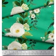 thumbnail image 2 of Soimoi Viscose Chiffon Fabric Leaves & Arabian Jasmine Floral Decor Fabric Printed Yard 42 Inch Wide, 2 of 3