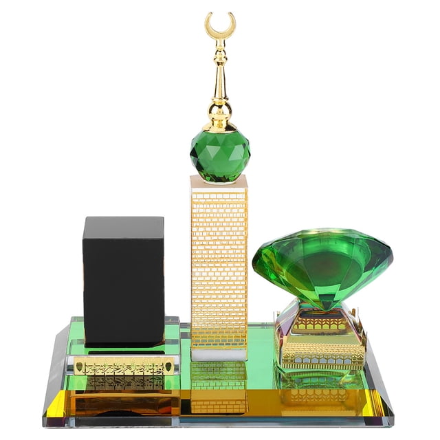 Muslim Kaaba Clock Tower Kit,Islamic Muslim Architecture Crafts Model Muslim Table Decoration Car Decor Accessories Ornaments Souvenirs