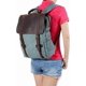 thumbnail image 3 of Updated Double Zipper Version Unisex Vintage Canvas Genuine Leather Travel School Bag 15.6 Laptop Backpack Rucksack Daypack Casual Daypacks (Coral Gre, 3 of 4