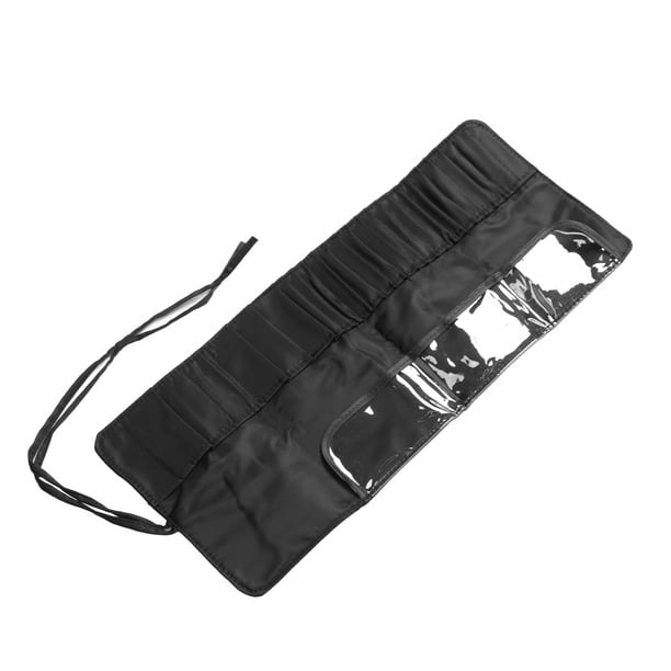 Estuche Rodante Para Brochas De Maquillaje, Organizador De Brochas De Maquillaje Portátil Negro Plegable Resistente Al Agua Para Viajes Cortos En Casa
