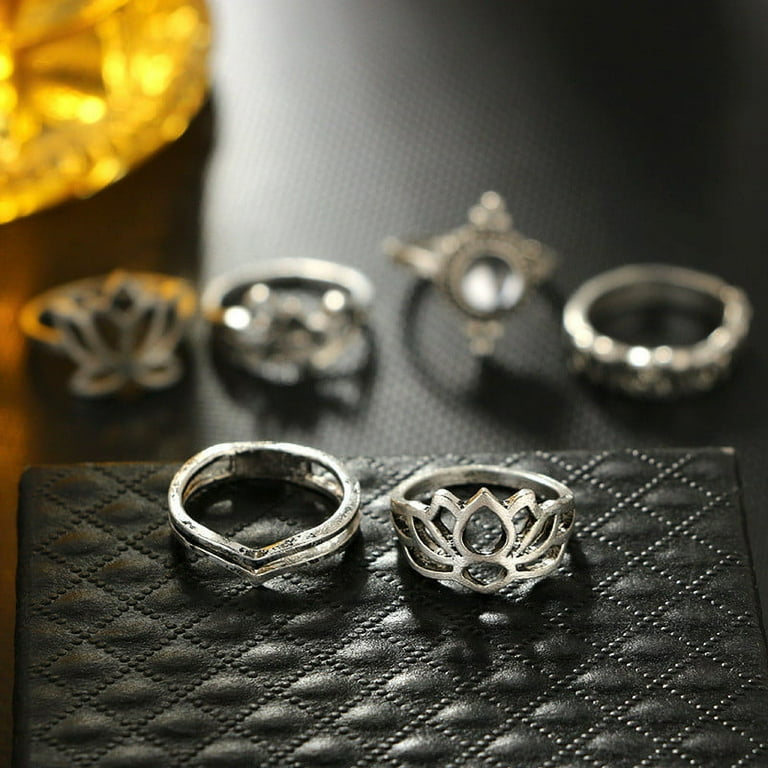 Y2k Rings Punk Rings For Guys Vintage Knuckle Rings Set For Women