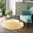 thumbnail image 7 of Latepis Large Fur Round Rug 6.7 ft, Faux Sheepskin Circle Rug for Living Room, Boho Rugs, Bedroom, Living Room Rugs, Light Yellow, 7 of 7