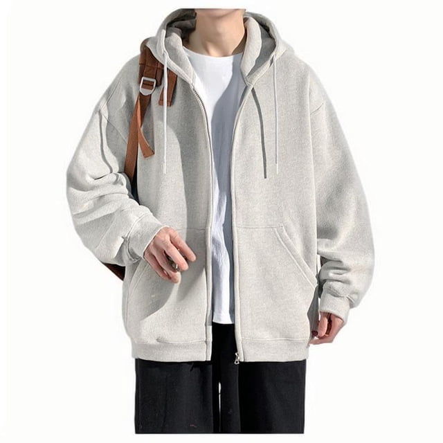 Manteau de Sport pour Hommes Manteaux pour Femmes Homme Couleur Unie Poches Cordon Ample Cardigan à Capuche Manteau Trench pour Hommes